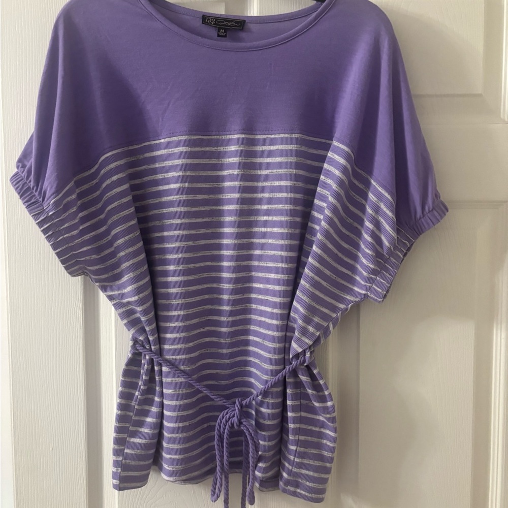 Women’s Lavender and White Striped Blouse